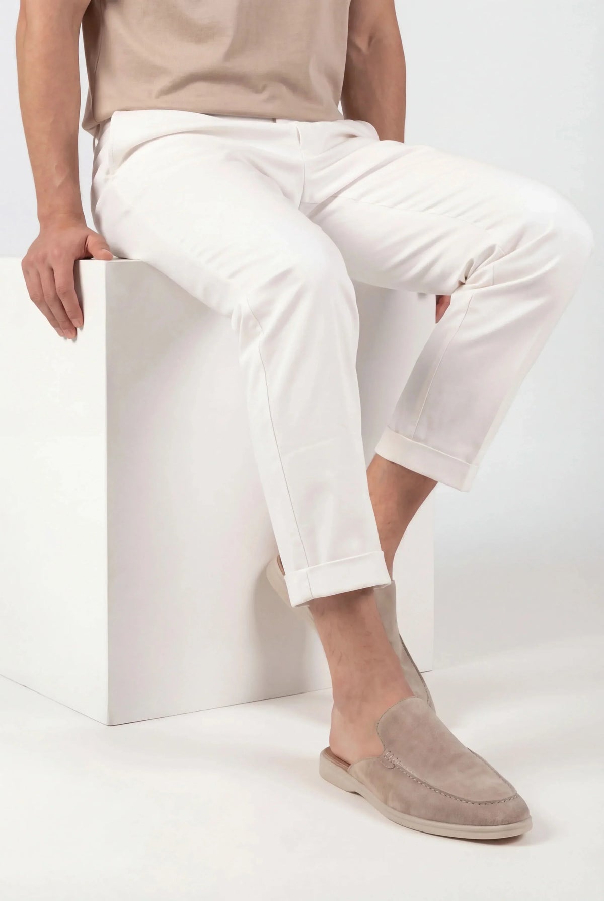 Beige Suède Mocasines