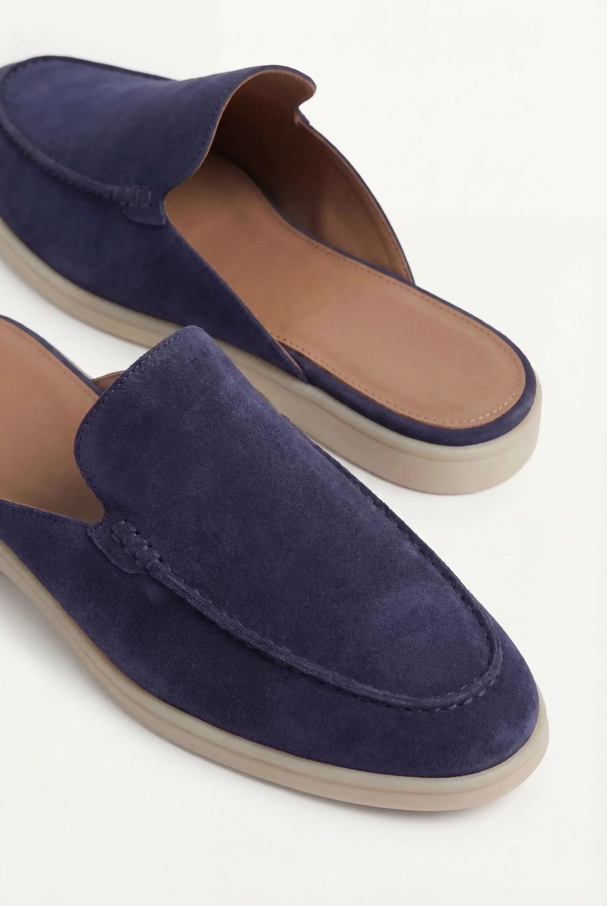 Navy Suède Mocasines