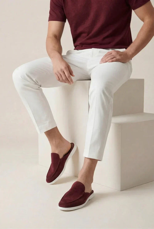 Bordeaux Suède Mocasines